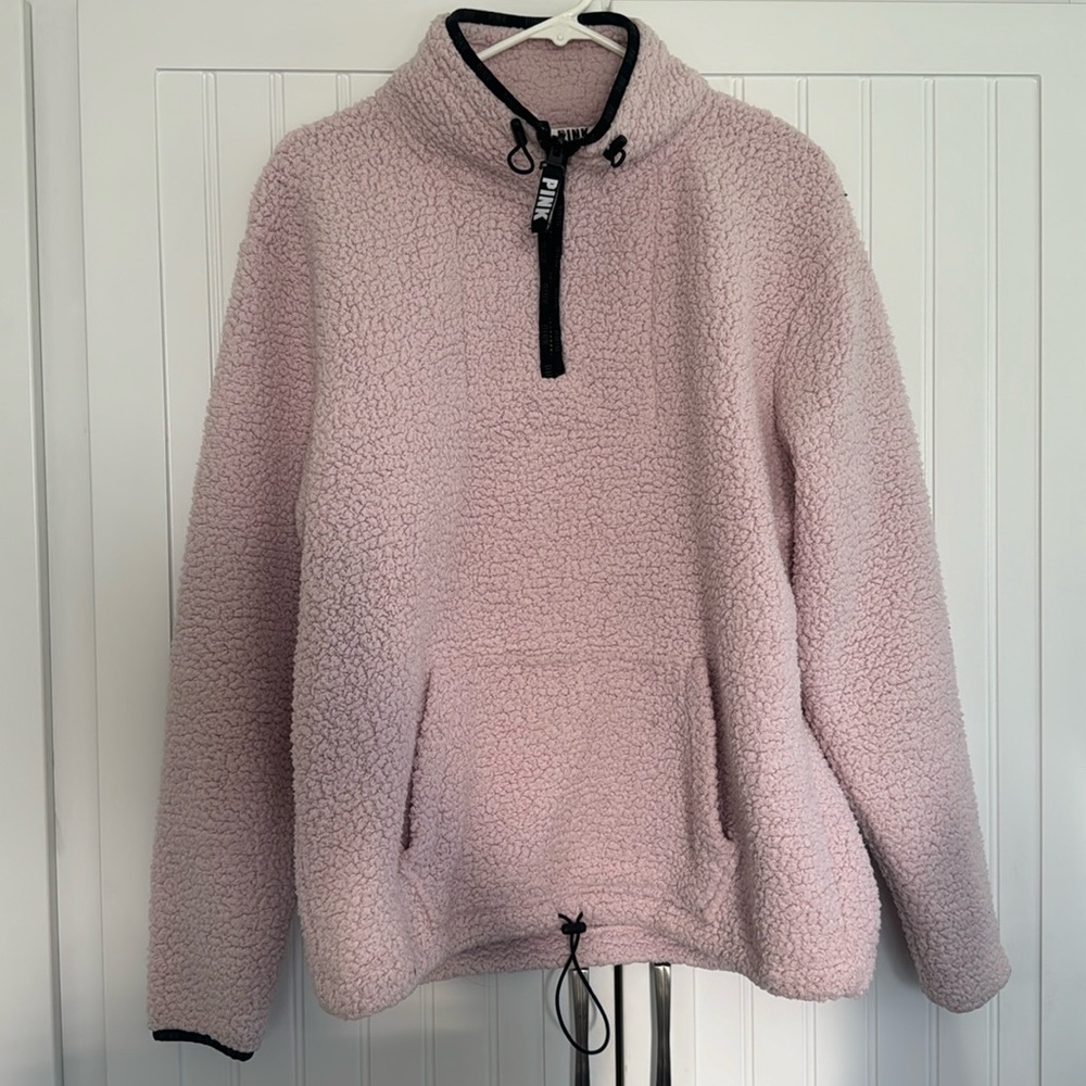PINK Sherpa quarter zip